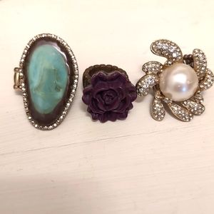 3 Rings with stretchy bands